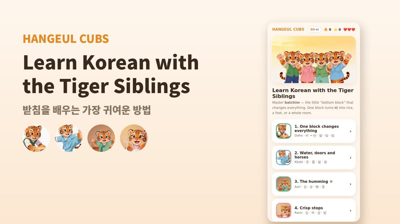 Hangeul Cubs — Learn Korean with the Tiger Siblings